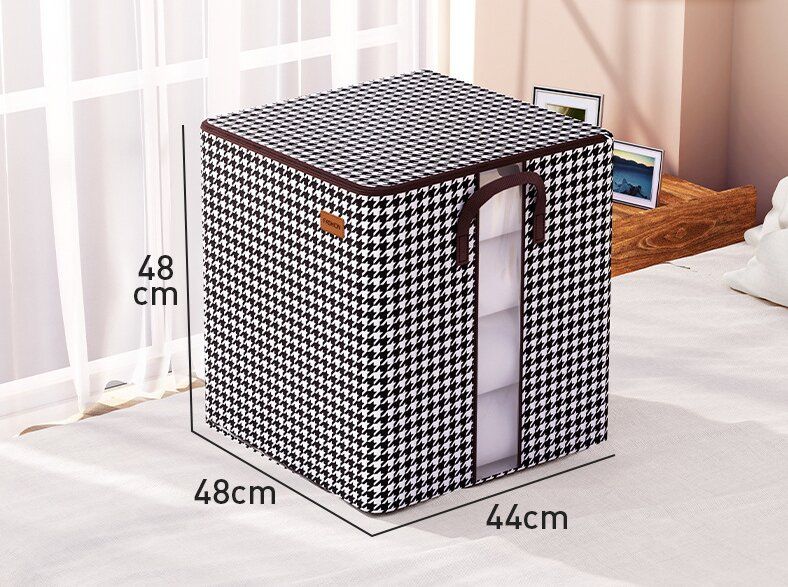 2 specifications Visible window Thickened non-woven quilt household large-capacity storage box with handle Home clothes organizer foldable box Moving small objects Daily necessities storage bag