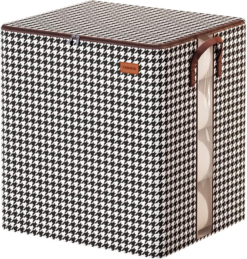 2 specifications Visible window Thickened non-woven quilt household large-capacity storage box with handle Home clothes organizer foldable box Moving small objects Daily necessities storage bag