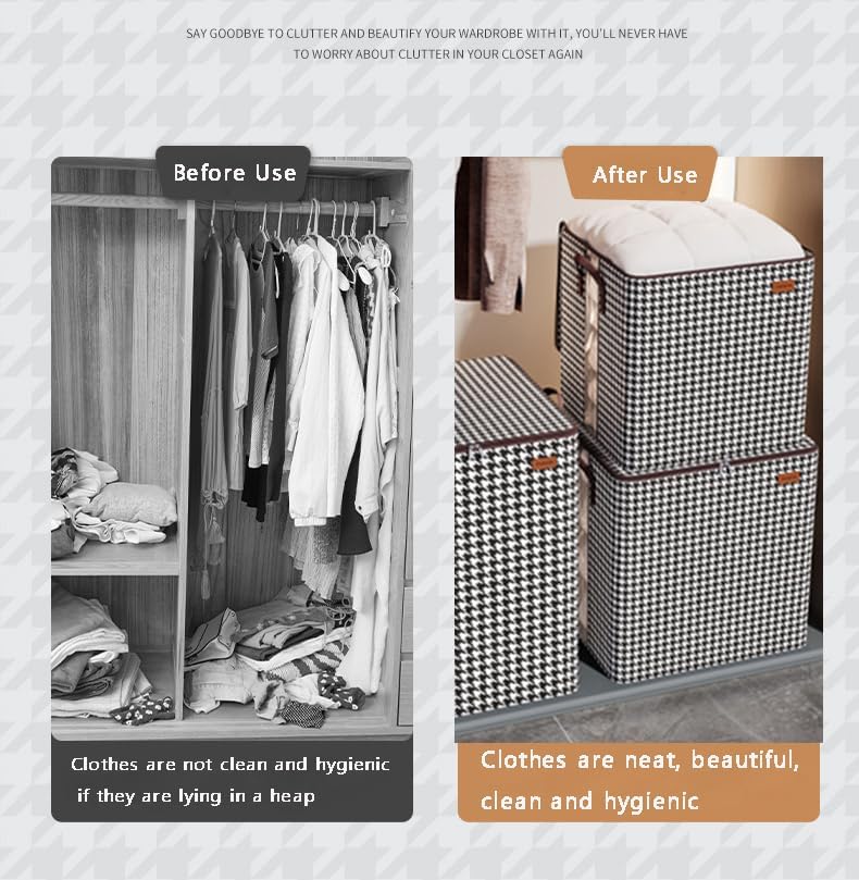 2 specifications Visible window Thickened non-woven quilt household large-capacity storage box with handle Home clothes organizer foldable box Moving small objects Daily necessities storage bag