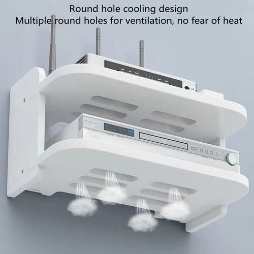 TV set-top box placing rack wireless router organizer wall mounted WiFi shelf put cat set-top box wall mounted hole free cover shelf wall mounted shelf - DVD/Decoder/Player-35CM/40CM/45CM