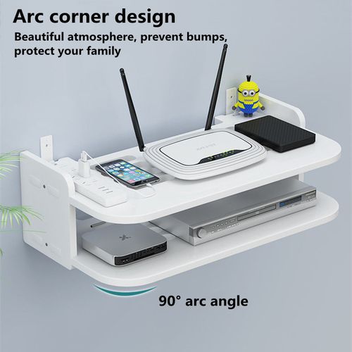 TV set-top box placing rack wireless router organizer wall mounted WiFi shelf put cat set-top box wall mounted hole free cover shelf wall mounted shelf - DVD/Decoder/Player-35CM/40CM/45CM