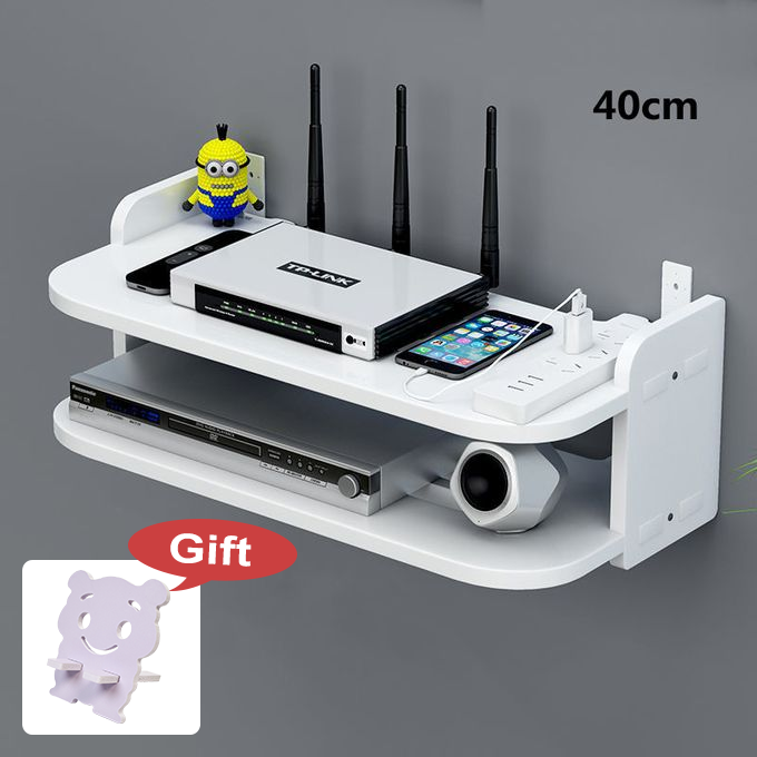 TV set-top box placing rack wireless router organizer wall mounted WiFi shelf put cat set-top box wall mounted hole free cover shelf wall mounted shelf - DVD/Decoder/Player-35CM/40CM/45CM