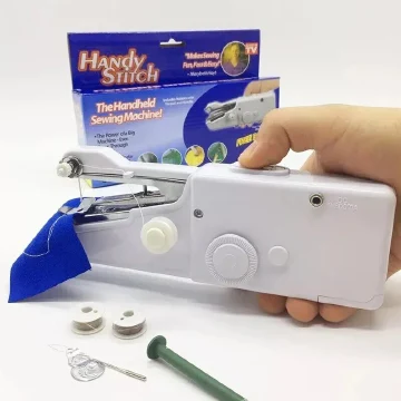 2colours Handheld Mini Portable Sewing Machine Handheld Sewing Machine Needlework Electric Home Quick Repair Tool Easy to Operate Comes with sewing kit and usb charging cable Battery can be installed.