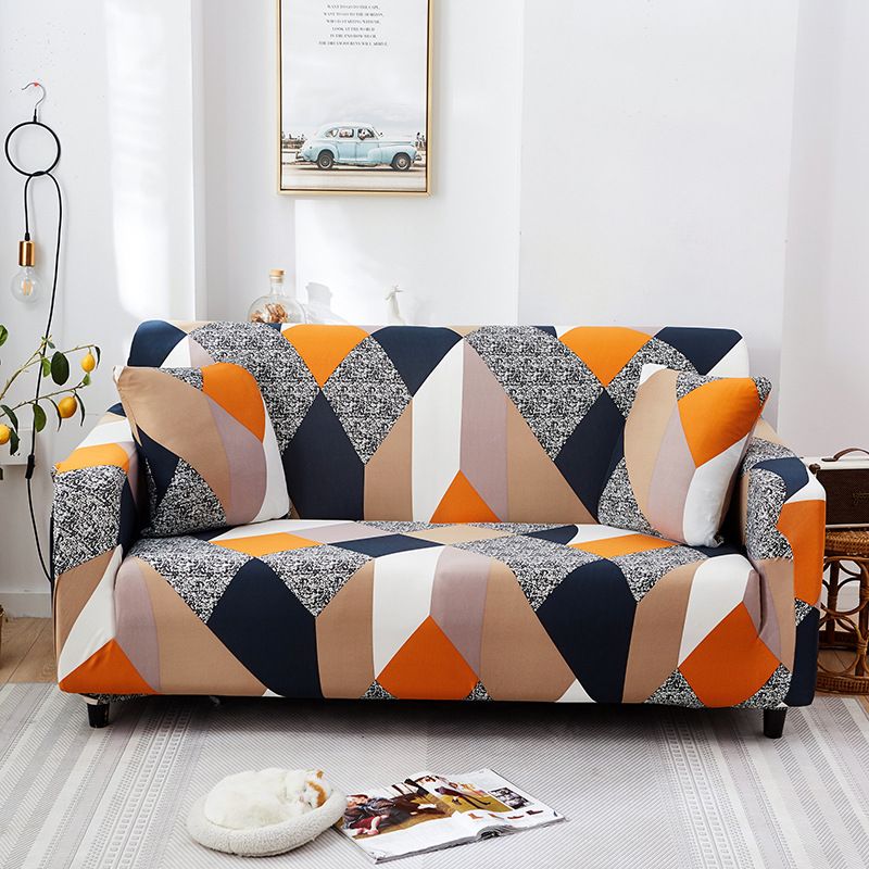 Printed pattern Stretch sofa cover Soft with elastic for children Furniture protection sofa cover Single Double Triple 1 seater/2 seater/3 seater Polyester spandex fabric With free pillowcase.