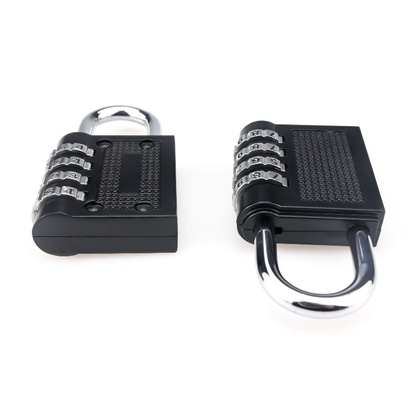 Large 10-digit Keypad & Large 4-digit Knob Combination Outdoor Waterproof Padlock For School,Luggage,Locker,Fence,Toolbox,Door Mini Combination Anti-theft Padlock Hasp (Black & Silver)