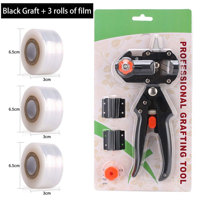 Professional grafting machine + 3 rolls of film Pruning shears Plants Fruit trees Seedlings Grafting machine Grafting shears Grafting knife Gardening pruning shears Gardening plants Vine tying tools