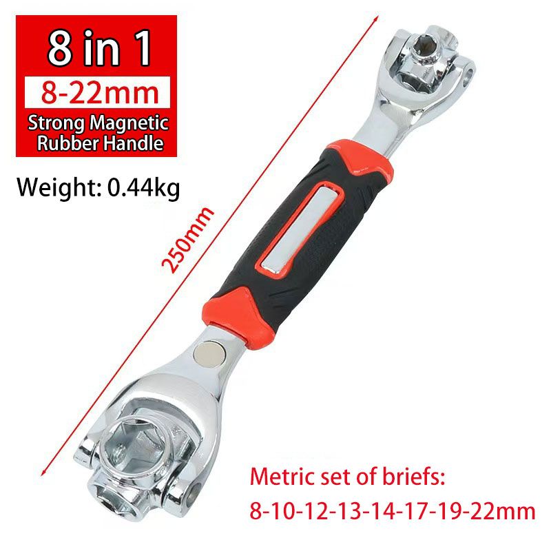 8-in-1 and 52-in-1 multifunctional wrenches with strong magnetism Plummer Wrench Rotatable Tool Socket Set 360-degree Hexagonal Universal Wrench Bolt Socket Rotating Hand Tools