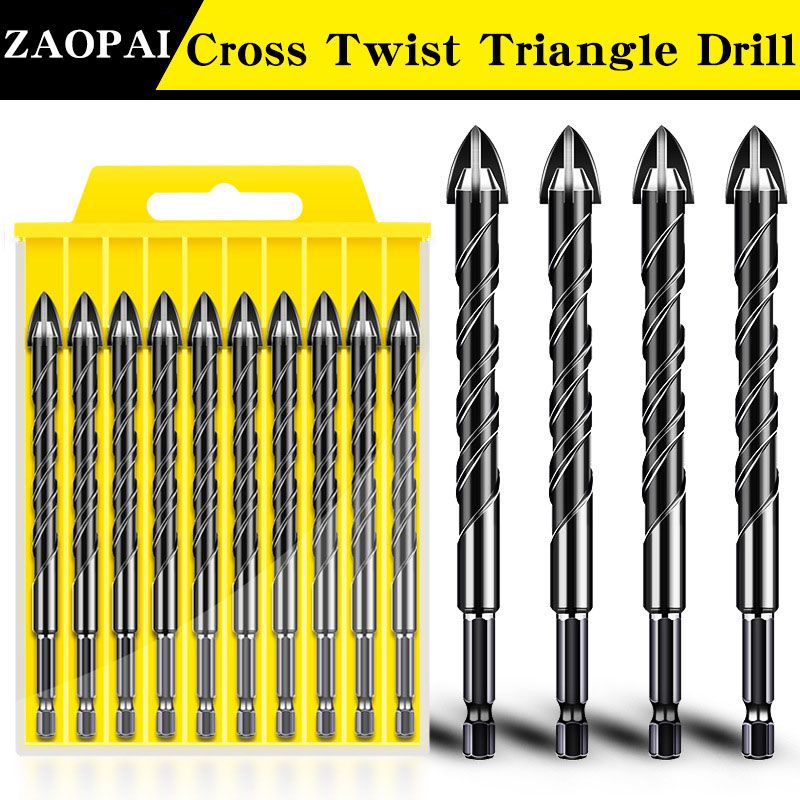 Professional 5 Drill Bits Set (Woodworking Twist Drill Bits 5Pcs, Black Twist Triangle Drill Bits 5Pcs, Orange Buster Drill Bits 5Pcs, Offset Drill Bits 5Pcs, Cross Twist Triangle Drill Bits 5Pcs)