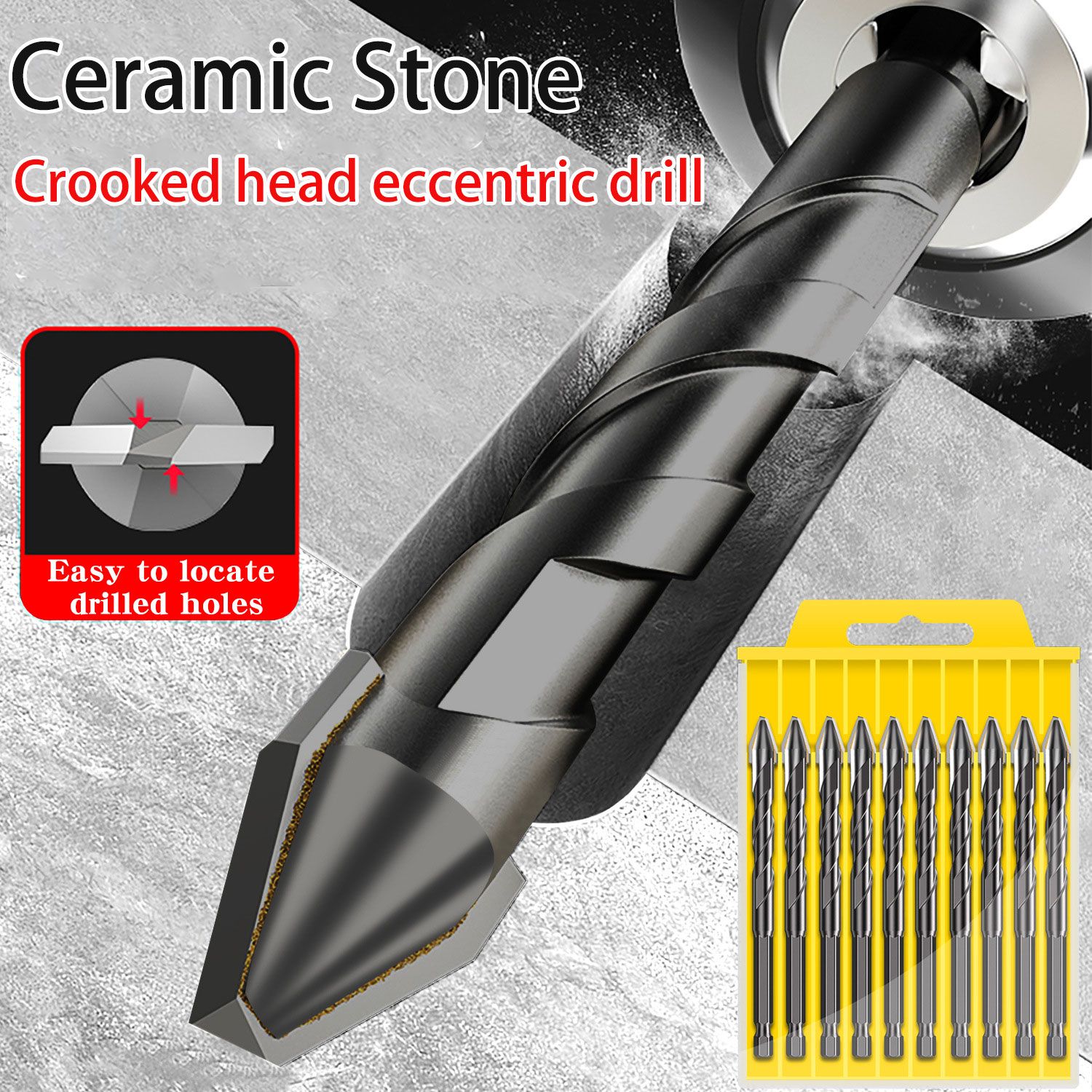 Professional 5 Drill Bits Set (Woodworking Twist Drill Bits 5Pcs, Black Twist Triangle Drill Bits 5Pcs, Orange Buster Drill Bits 5Pcs, Offset Drill Bits 5Pcs, Cross Twist Triangle Drill Bits 5Pcs)