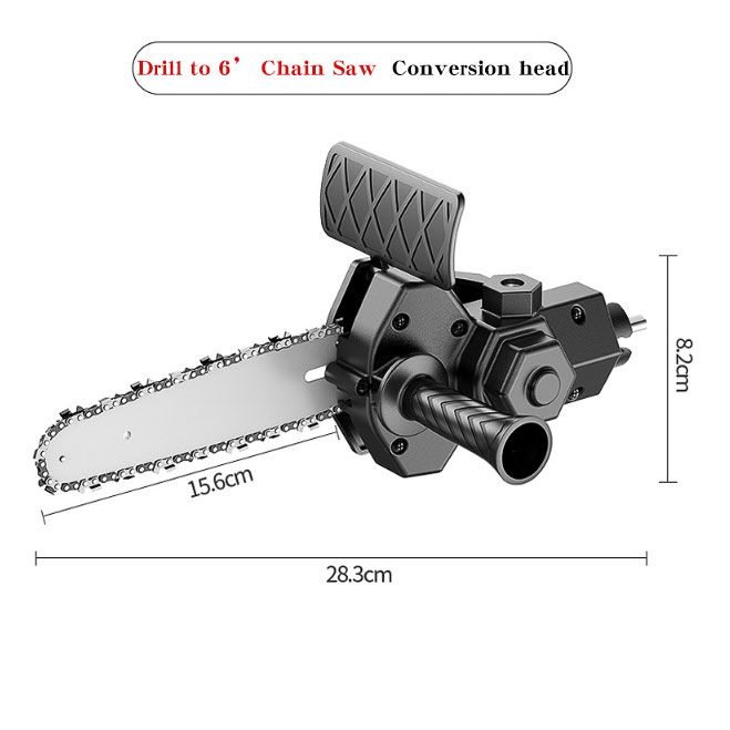 6 inch mini electric chain saw electric drill change/conversion electric chain saw electric drill to electric saw conversion head household electric pruning saw for cutting branches wood