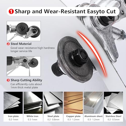 Electric drill to sheet metal cutter Shears with handle Electric drill to tin snips for quick cutting Universal Suitable for cutting tin, sheet metal, copper, aluminium Electric drill accessories