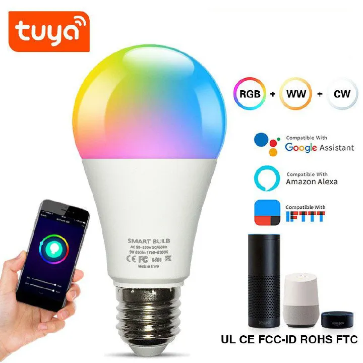 9W 15W Smart WiFi LED Bulb B22 | RGB+W 16 Million Colors Changing Light | Tuya & Smart Life App Remote Control | Alexa & Google Home Voice Control | Ideal Smart Home Lighting