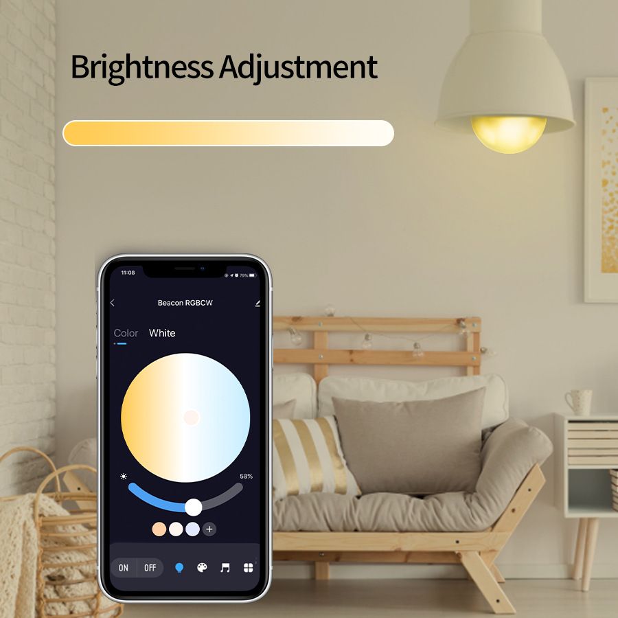 2 Sizes 9W/15W-16 million colours LED RGB bulb B22 Indoor Lighting WiFi Wi-Fi and Bluetooth bulb Multi-colour adjustable Smartlife app control, compatible with TUYA APP (smartlife), Alexa, Google Home