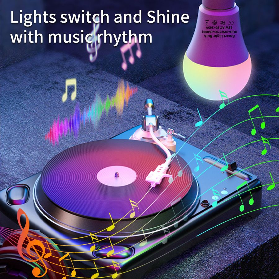 2 Sizes 9W/15W-16 million colours LED RGB bulb B22 Indoor Lighting WiFi Wi-Fi and Bluetooth bulb Multi-colour adjustable Smartlife app control, compatible with TUYA APP (smartlife), Alexa, Google Home
