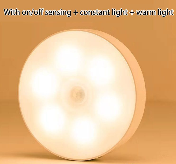 Motion Sensor LED Night Light, USB Charging, 4 Modes (Cold Auto/Warm Auto/On/Off), Two Colours Upgrade, Magnetic Sticker Wireless Wall Light Cabinet Light for Kitchen, Stairs, Bedroom, Hallway