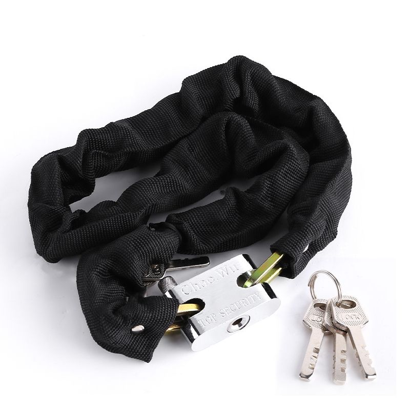 Heavy duty motorcycle chain lock 3ft Anti-theft chain lock Solid and thick anti hydraulic shear Durable and wear-resistant Battery electric car bike lock Padlock Thick chain Alloy lock cylinder,3 keys