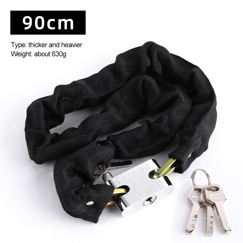 Heavy duty motorcycle chain lock 3ft Anti-theft chain lock Solid and thick anti hydraulic shear Durable and wear-resistant Battery electric car bike lock Padlock Thick chain Alloy lock cylinder,3 keys