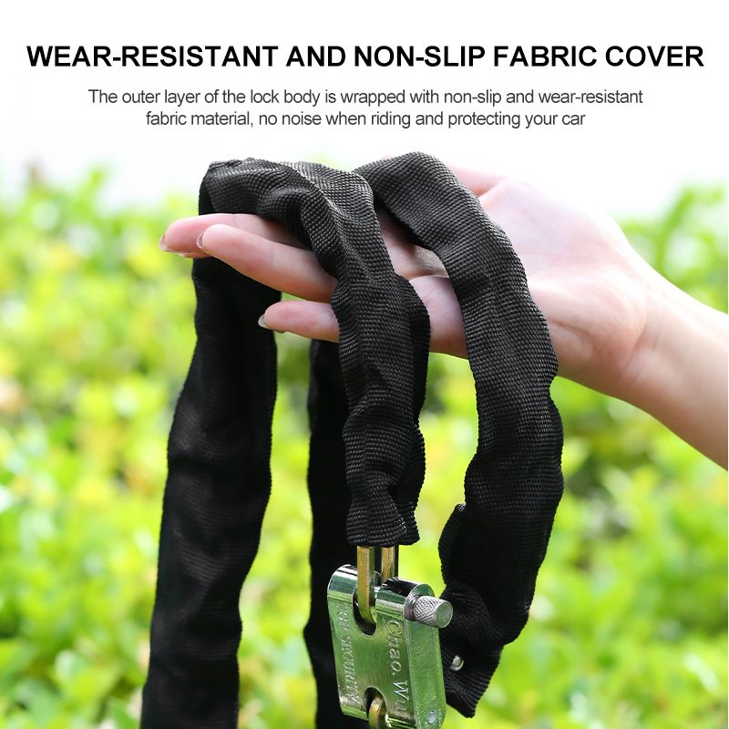 Heavy duty motorcycle chain lock 3ft Anti-theft chain lock Solid and thick anti hydraulic shear Durable and wear-resistant Battery electric car bike lock Padlock Thick chain Alloy lock cylinder,3 keys