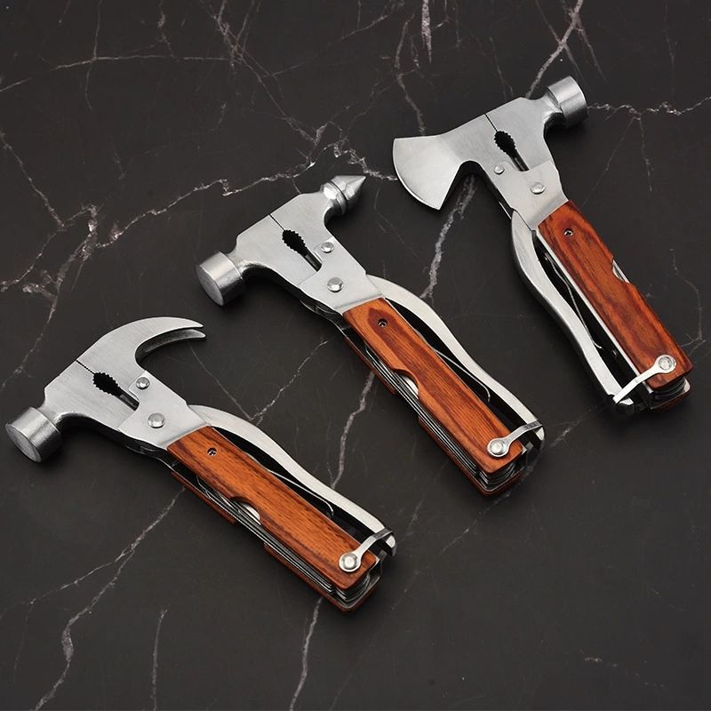 Multi-tool 16 in 1 Three types of hammers Tapered hammer Axe hammer Ram's crook hammer Car safety hammer Window breakers Emergency escape Folding survival kit Camping multi-tool accessories