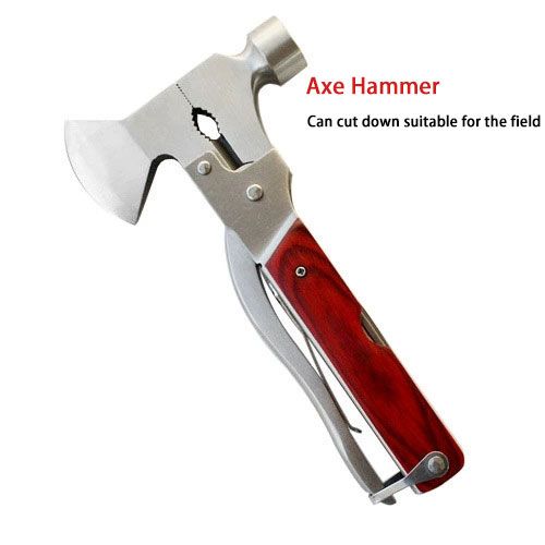 Multi-tool 16 in 1 Three types of hammers Tapered hammer Axe hammer Ram's crook hammer Car safety hammer Window breakers Emergency escape Folding survival kit Camping multi-tool accessories