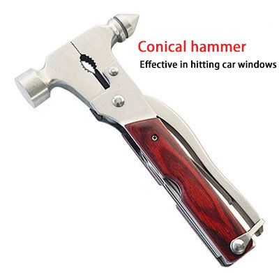 Multi-tool 16 in 1 Three types of hammers Tapered hammer Axe hammer Ram's crook hammer Car safety hammer Window breakers Emergency escape Folding survival kit Camping multi-tool accessories