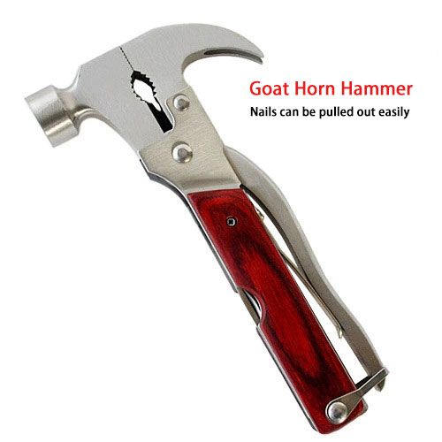 Multi-tool 16 in 1 Three types of hammers Tapered hammer Axe hammer Ram's crook hammer Car safety hammer Window breakers Emergency escape Folding survival kit Camping multi-tool accessories