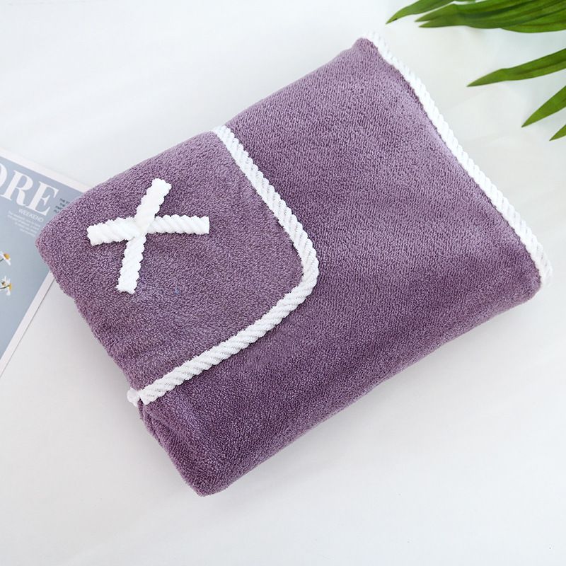 Bath Towel Bathroom Wearable Bathrobe Towel Soft Fluffy Highly Absorbent Dress Home Textile Wrap Shower Cover Women Bath Towel Shower Wrap Bath Towel with Pockets Thickened Quick Dry Home (Purple)