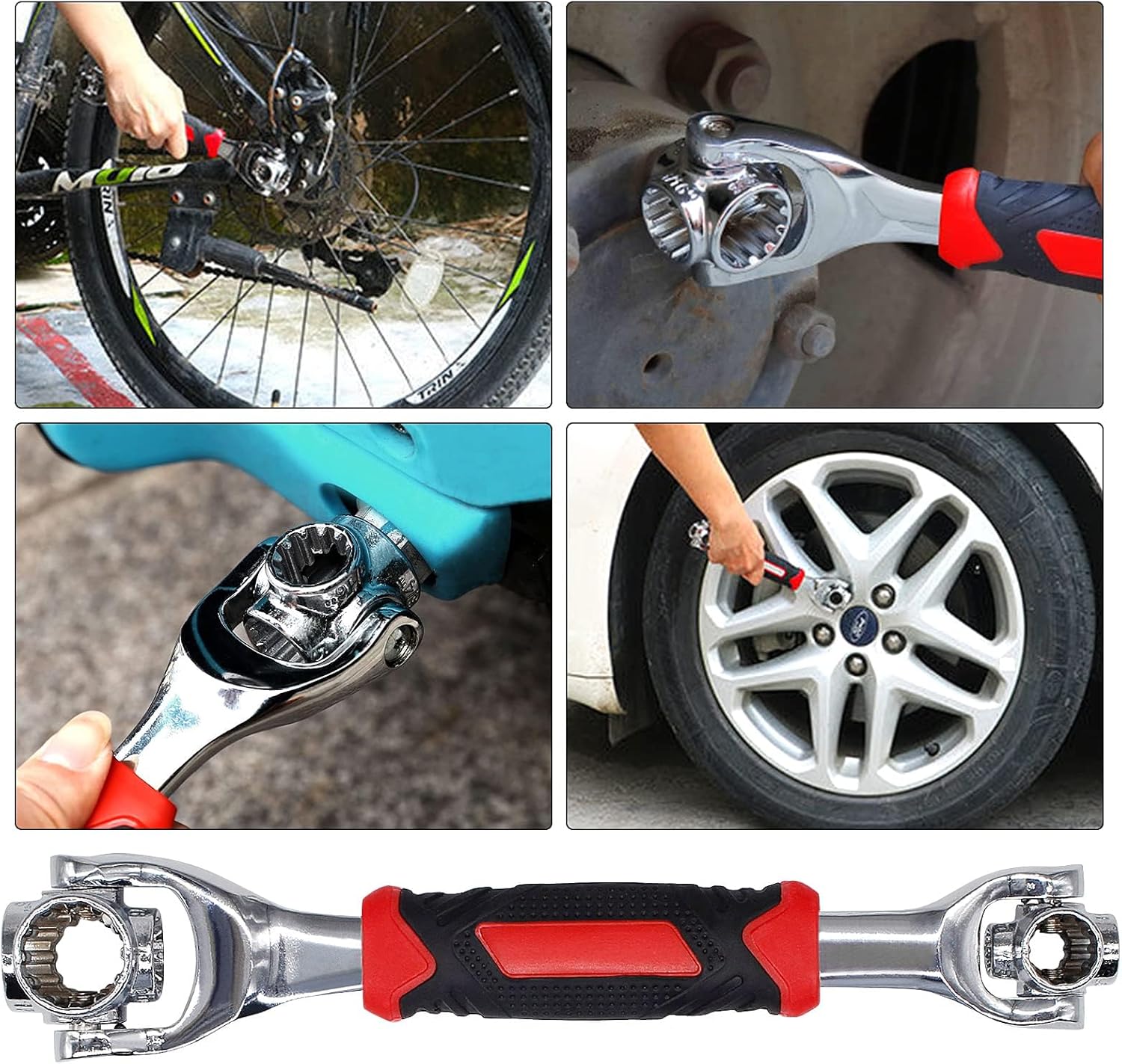 8-in-1 and 52-in-1 multifunctional wrenches with strong magnetism Plummer Wrench Rotatable Tool Socket Set 360-degree Hexagonal Universal Wrench Bolt Socket Rotating Hand Tools