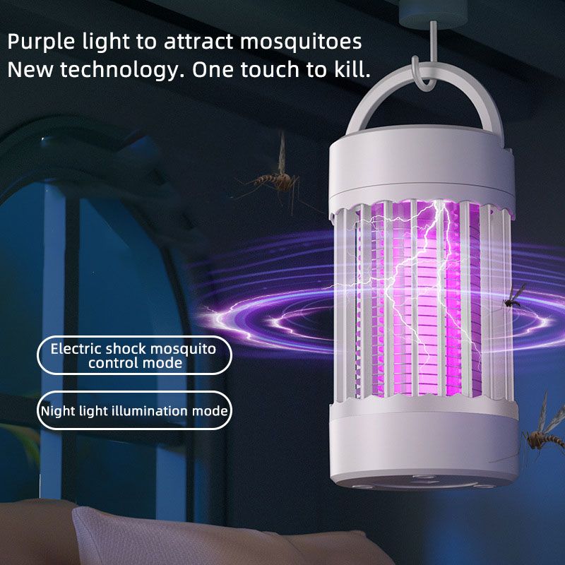 Multi-functional mosquito lamp Mosquito killer lamp indoor and outdoor USB electric shock purple light catalyst mute mosquito repeller mosquito night light Continues 10 hours safe and non-toxic
