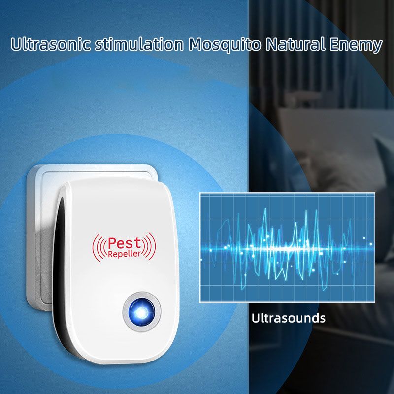 2 Piece Pack Sonic Mosquito Repeller Electromagnetic Wave Mosquito Exterminator Wide Coverage Mute Mouse Repeller Pest Insect Repeller Mute Repeller High Frequency Speaker