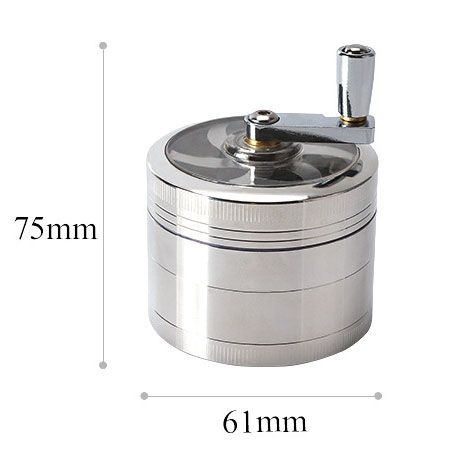 4 tier herb tobacco spice weed zinc alloy hand crank grinder 61mm strong magnetic with spatula grinder Tobacco Shredder Shredder Smoking Accessories