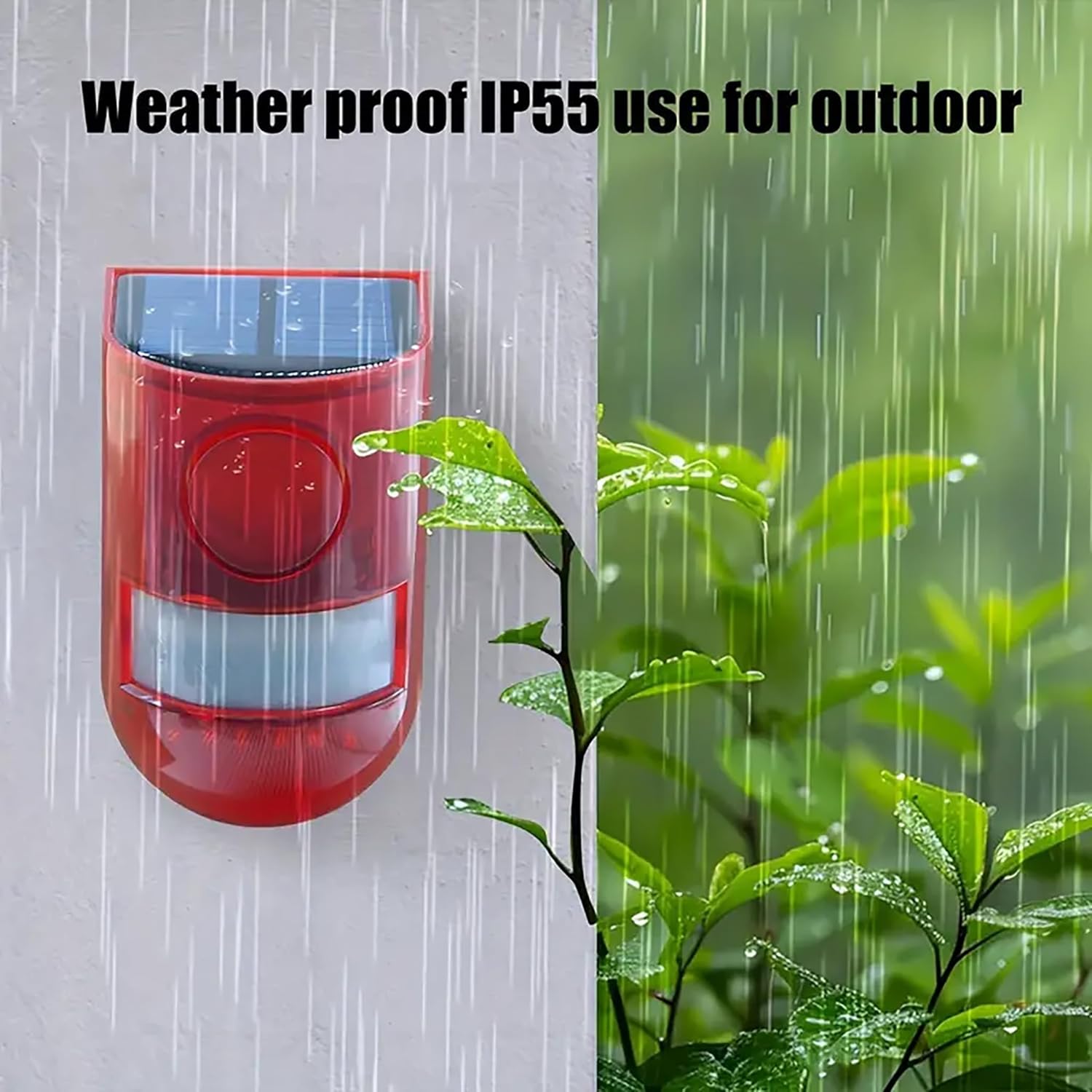 All Day Range Solar Alarm Sound and Light IP65 Waterproof Motion Sensor Alarm Light Anti-theft Infrared Human Sensor  Control Warning Flashing Lights Wireless Garden Yard Farm Constant power