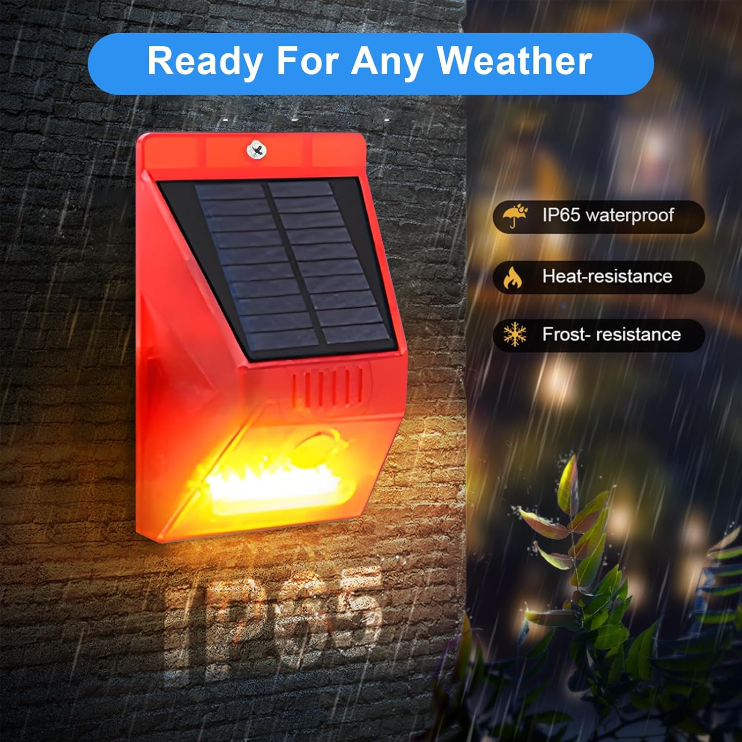 Wireless remote control 4 light modes All Day Range Solar Alarm Sound and Light IP65 Waterproof Motion Sensor Alarm Light Anti-theft Infrared Warning Flashing Lights Wireless Garden Yard Farm