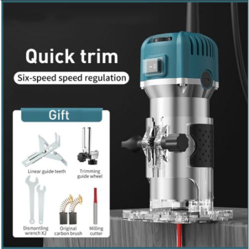 800W Electric Wood Trimmer Handheld Palm Router Machine - 30000RPM High Speed Woodworking Slotter & Engraver - Ideal Power Tool for Carpentry & DIY