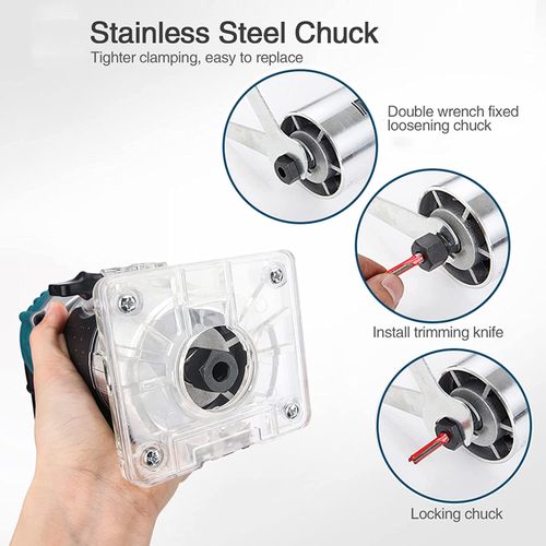 800W Electric Wood Trimmer Handheld Palm Router Machine - 30000RPM High Speed Woodworking Slotter & Engraver - Ideal Power Tool for Carpentry & DIY