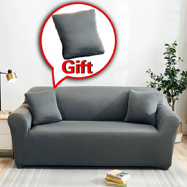 5 solid colors Stretch Sofa Cover Soft and Stretchy for Kids Furniture Protection Sofa Cover Single Double Triple Seater 1 Seater/2 Seater/3 Seater Polyester Spandex Fabric Comes with Pillow Cases.