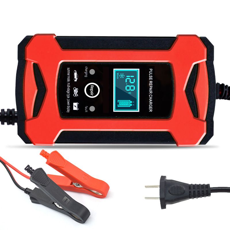 Automatic Intelligent Pulse Car Motorbike Marine Battery Charger 12V 6A Intelligent Fast Charging Digital Display Intelligent Battery