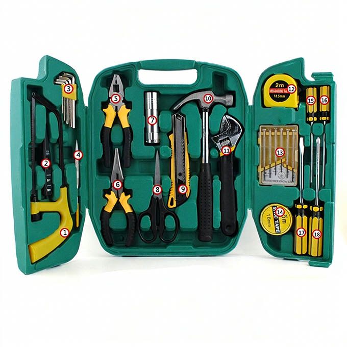27-in-1 Professional Home Repair Tool Kit - Comprehensive Hand Tool Set for General Maintenance, DIY & Automotive - Durable Alloy Steel with Portable Case (Ideal for Every Home)