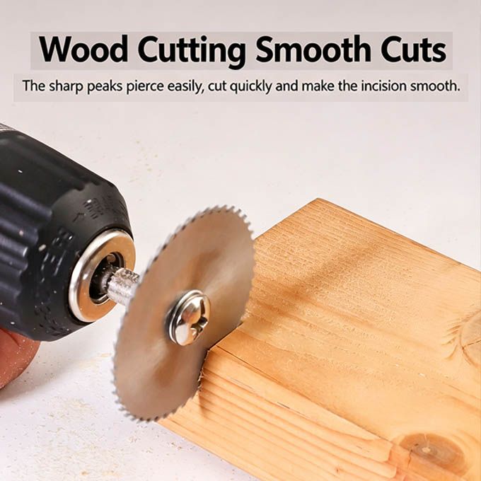 8 Pcs HSS Mini Circular Saw Blade Set for Electric Drill & Grinder - Wood/Plastic/Soft Metal Cutting Disc with 2 Connecting Rods - Ideal for DIY & Professional Work