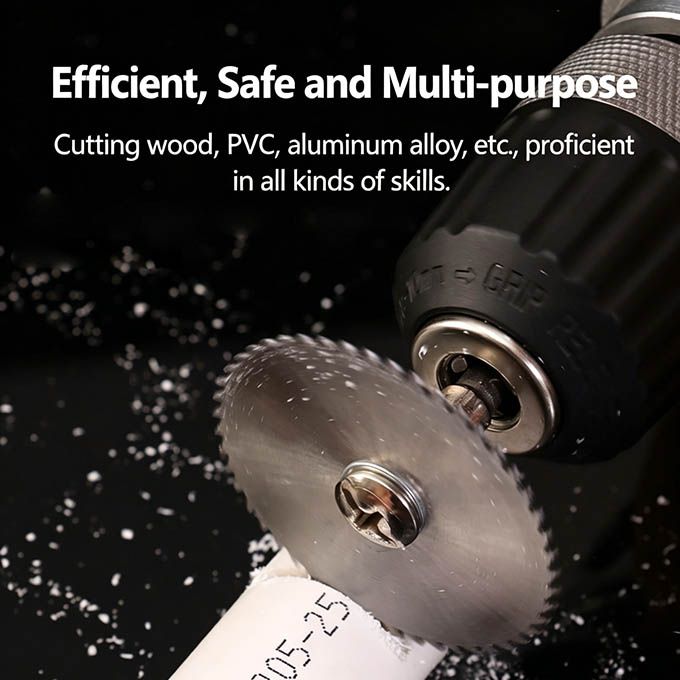 8 Pcs HSS Mini Circular Saw Blade Set for Electric Drill & Grinder - Wood/Plastic/Soft Metal Cutting Disc with 2 Connecting Rods - Ideal for DIY & Professional Work