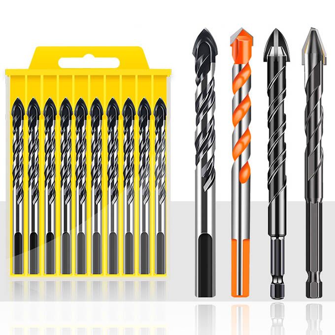 5Pcs Multi-Purpose Drill Bit Set - Heavy Duty Masonry, Tile, Concrete, Metal & Wood Bits - Industrial Grade Carbide Tip