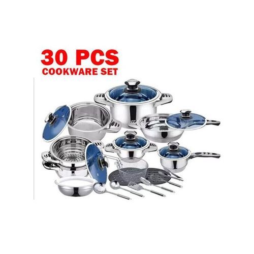 FLASH SALE DEALS!! Marwa cookware-30pcs Marwa Germany Life Heavy Duty Durable 30 Pieces Stainless  Non-Toxic, Oven Safe, Best 18/0 Full Clad ,Premium Kitchen Cooking, Cooking Pots Set/ Sufurias,