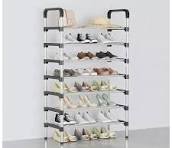 CLEARANCE OFFER!!!  PORTABLE 7- LAYER SHOE RACK  ( Stainless Steel, Free Standing, Dustproof, Waterproof )