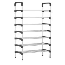 CLEARANCE OFFER!!!  PORTABLE 7- LAYER SHOE RACK  ( Stainless Steel, Free Standing, Dustproof, Waterproof )