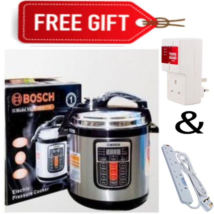 LIMITED OFFER!!!  Bosch Electric Pressure cooker, 6 Litres Modern Electric 
Durable Stainless Steel, Non-Stick Coating, Adjustable Pressure-Level Setting+FREE OIL DISPENSER