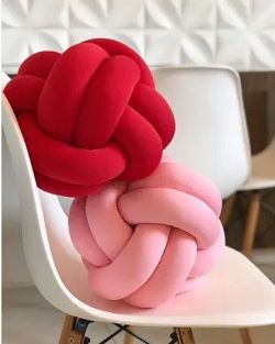 Soft Plush Two/Three Strand Knot Pillow – Handmade & Filled - Pillows