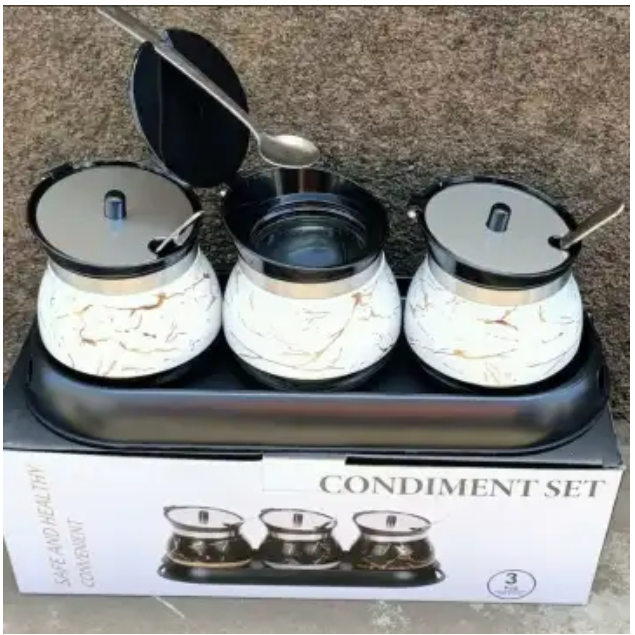 DISCOUNTED OFFERS!! classy quality home kitchen 3 pc condament sugar dish