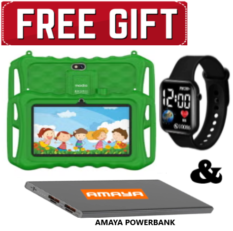 DISCOUNTED OFFER!! Modio Kids Study Tablet 128GB/4GB 5G with SIM Card Slot - Toys COMES WITH A SILICONE COVER- KIDS TABLETS+ FREE KIDS WATCH+AMAYA POWERBANK