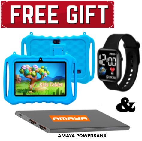DISCOUNTED OFFER!! Modio Kids Study Tablet 128GB/4GB 5G with SIM Card Slot - Toys COMES WITH A SILICONE COVER- KIDS TABLETS+ FREE KIDS WATCH+AMAYA POWERBANK