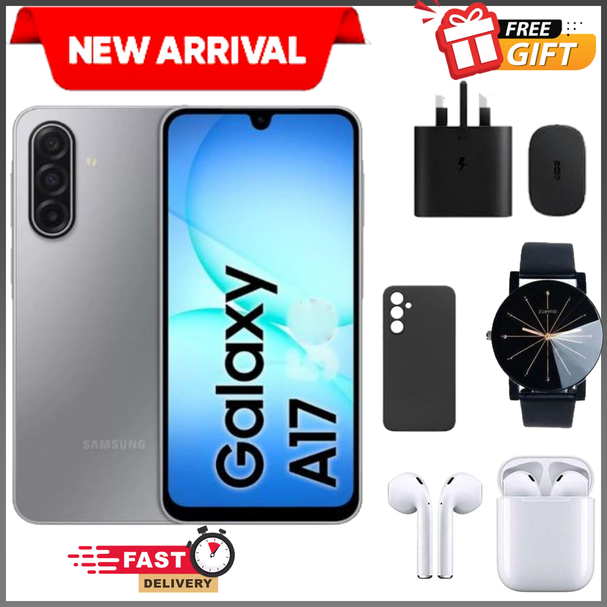 [ NEW ARRIVAL] Samsung Galaxy A17 5G 6.7'' 128 GB ROM + 4GB RAM 5000 mAh 50 MP+ 13 MP camera Android 15 EXYNOS 1330 (5 nm) Octa-core Super AMOLED Fingerprint (side-mounted).